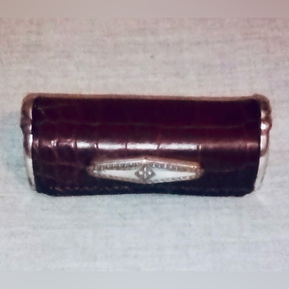 Brighton Other - BRIGHTON Vintage Croc-Embossed Leather Lipstick Case with Silver Accents, COS-1